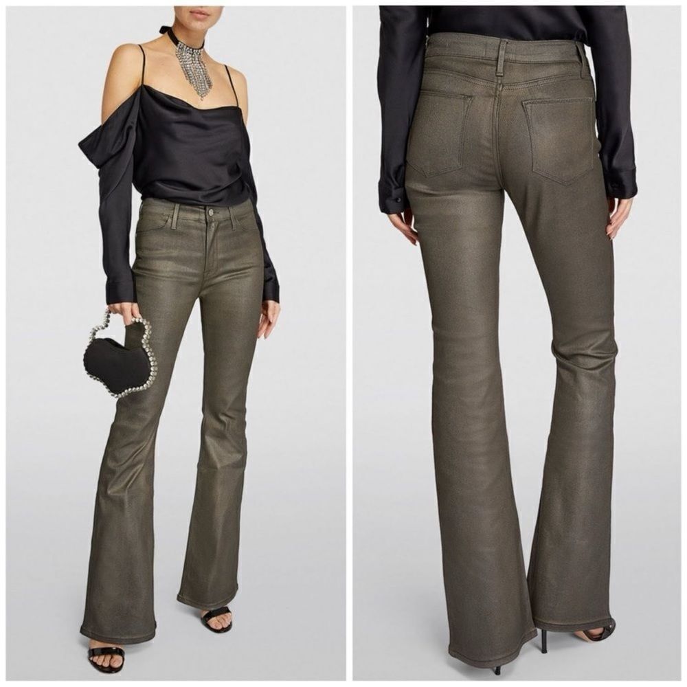 NWT FRAME Le High Waist Flare Jeans in Pewter